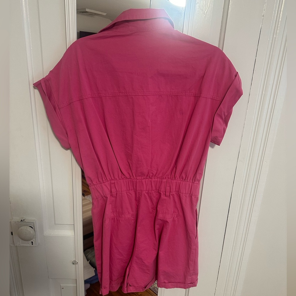 Pink button down romper - Picture 3 of 3